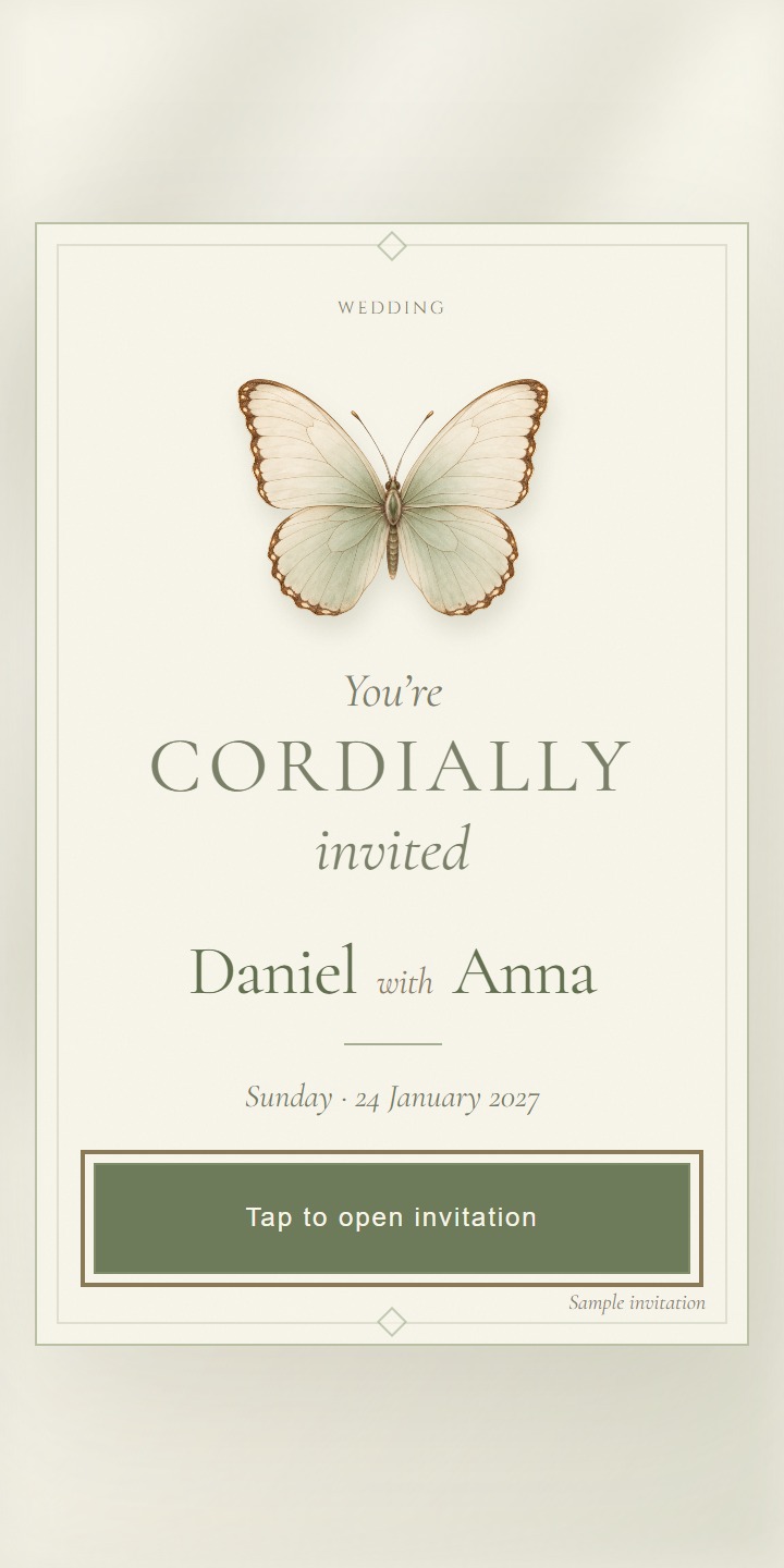 Butterfly Blessings: You’re cordially invited · Daniel with Anna · 24 January 2027